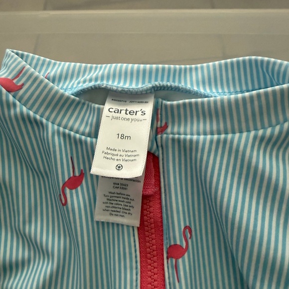 Flamingo Swim rash guard - Blue and Pink - Picture 3 of 6